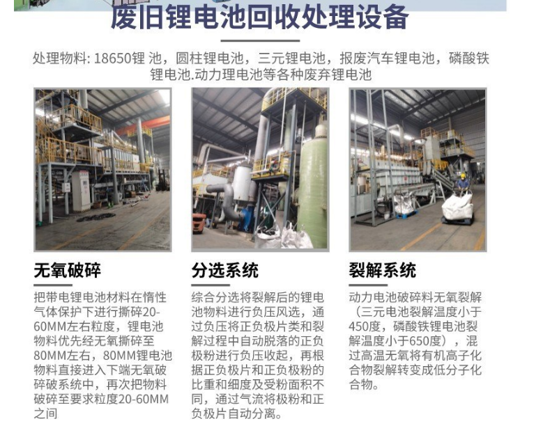 廢舊鋰電池回收處理設備